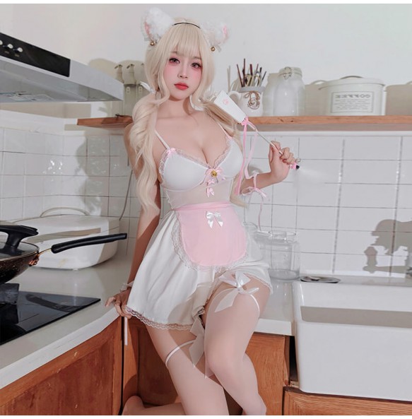 FEE ET MOI - Playful Kitty Maid Cosplay Set (Pink - White)
